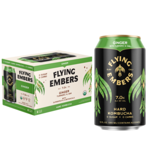 Flying Embers Ginger Hard Kombucha 6pk 12oz Can 7.0% ABV
